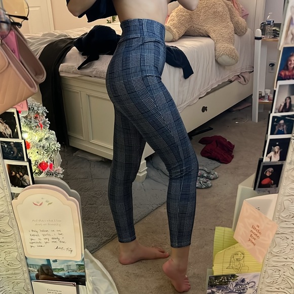 Navy Checkered leggings - Picture 2 of 3